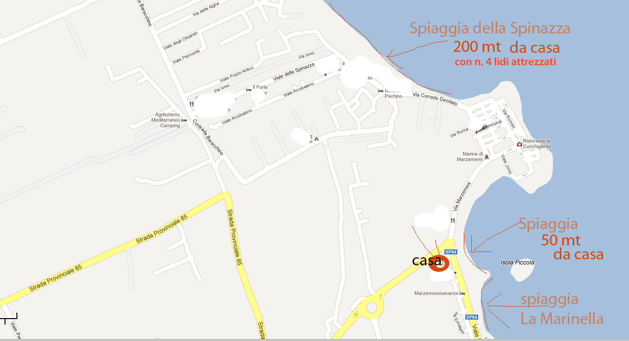 ubicazione casa e spiagga vicine